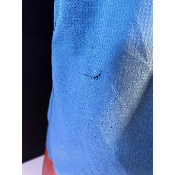 Tahari Blue Button Down Short Sleeve Slim Fit XL - Picture 8 of 10